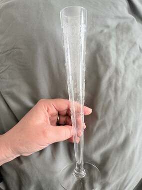 Vintage Cambridge Chantilly Crystal 10" Etched Bud Vase